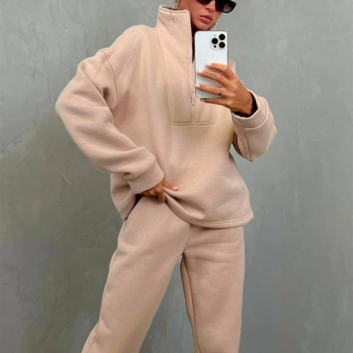 Ensemble de pulls sports pour femmes avec col montant Chic und Stil