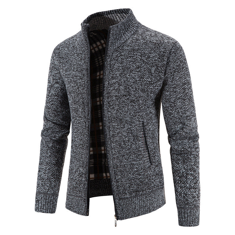 Veste en tricot pour hommes avec col montant moderne et poches pratiques Chic und Stil