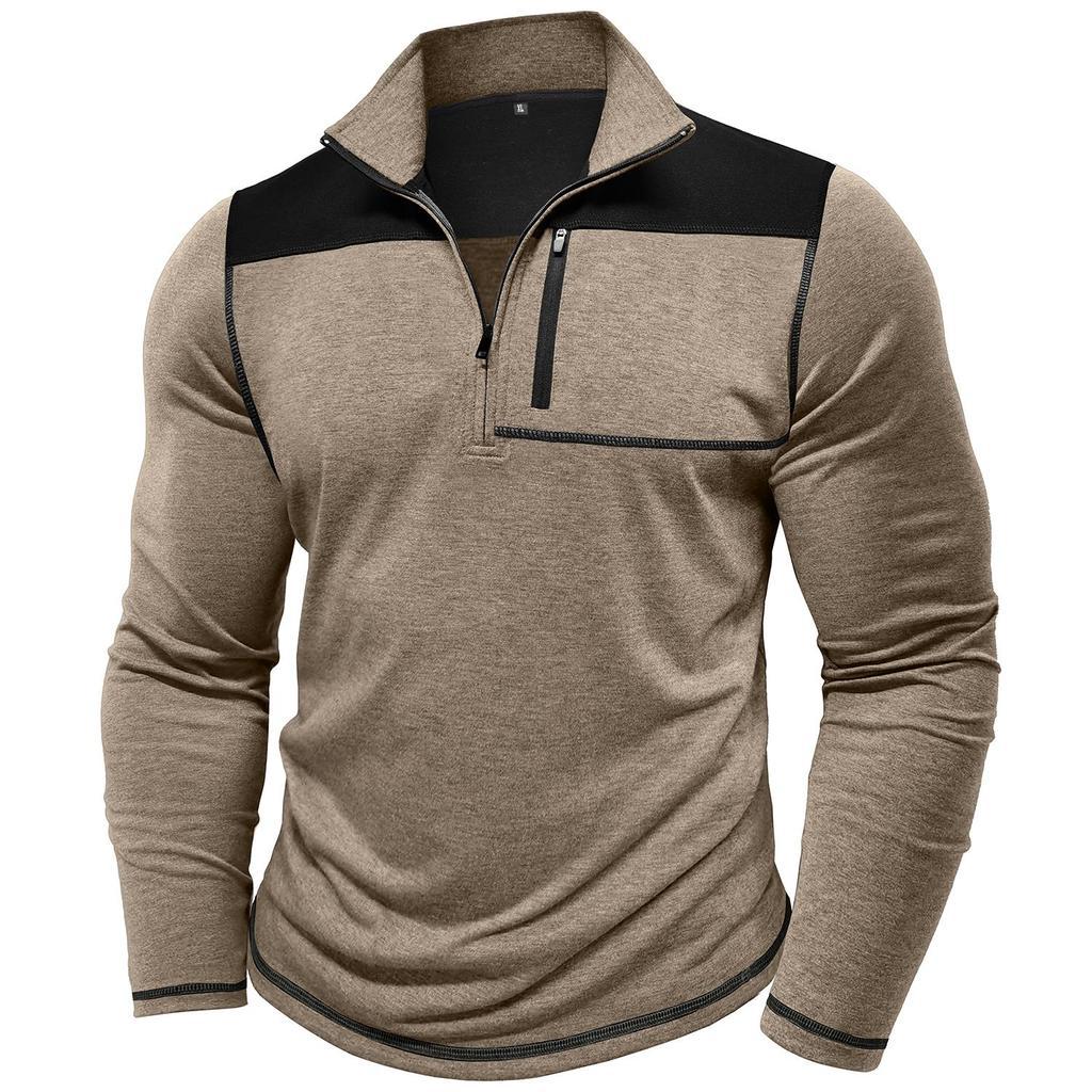 Pull over demi-zip sportif pour hommes avec poche poitrine pratique Chic und Stil