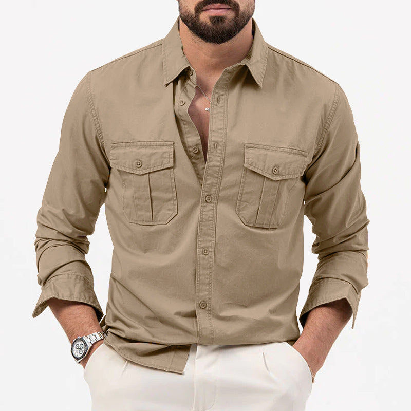 Chemise à manches longues pour hommes avec poches poitrine et coupe moderne Chic und Stil