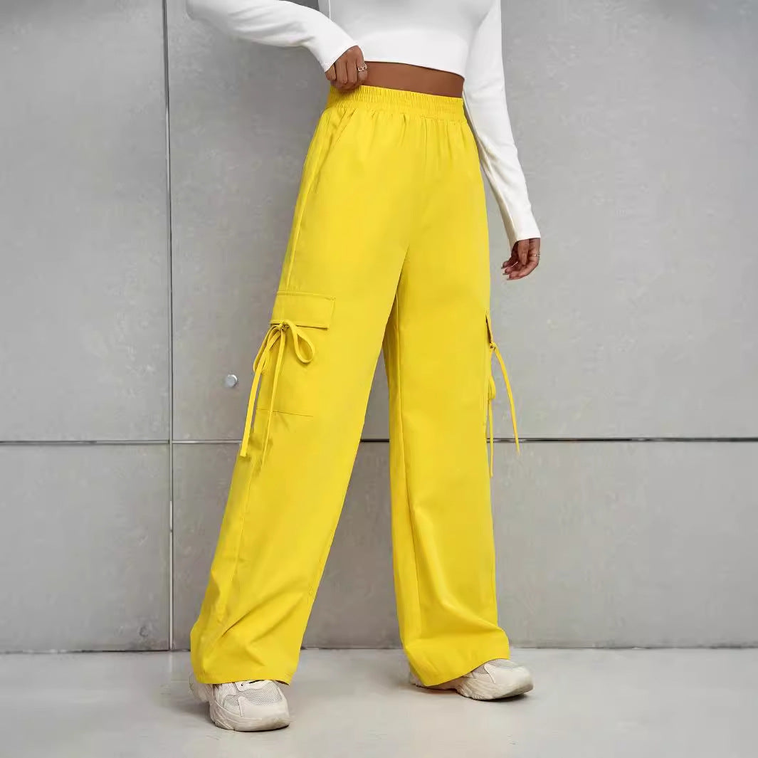 Pantalon cargo pour dames avec poches latérales et taille élastique Chic und Stil