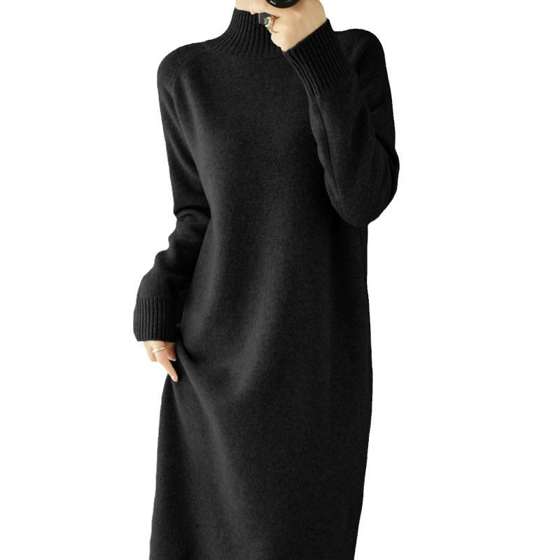 Robe en tricot pour femmes avec col haut et coupe légèrement oversize Chic und Stil