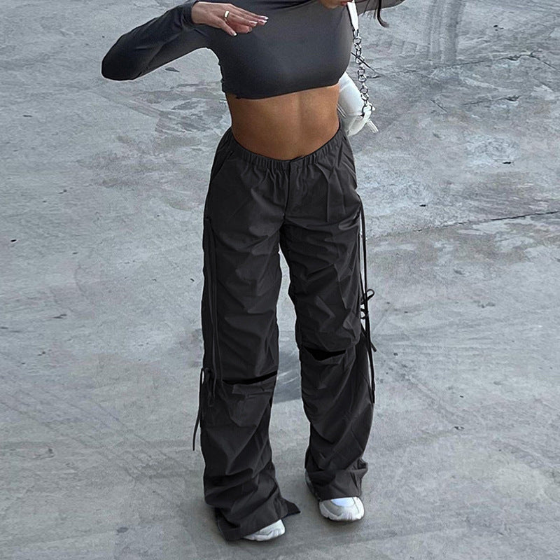 Pantalons de jogging cargo taille haute Chic und Stil pour femmes