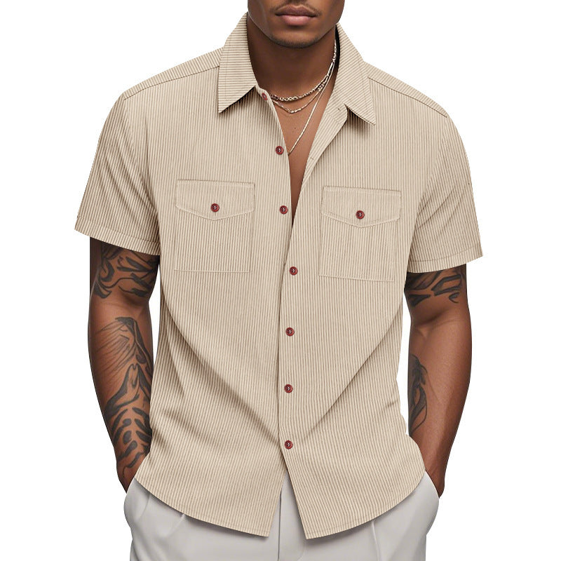 Chemise à manches courtes pour hommes avec surface structurée et poches poitrine pratiques Chic und Stil