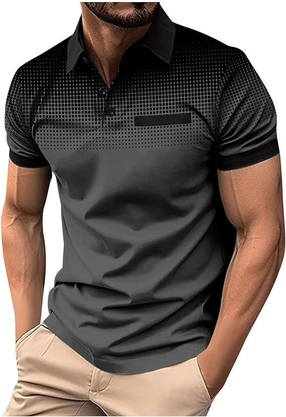 Polo-shirt pour hommes à manches courtes avec motif dégradé Chic und Stil