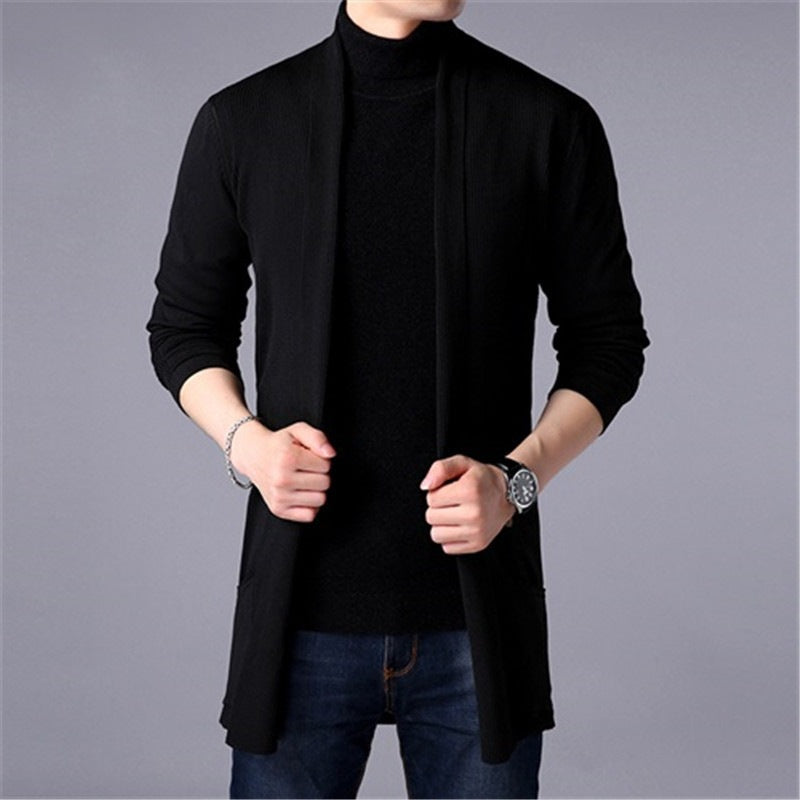 Cardigan en tricot décontracté pour hommes avec coupe ouverte et poches pratiques Chic und Stil