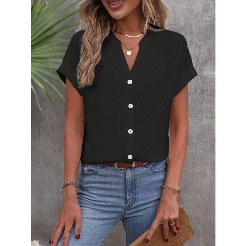 Dames blouse décontractée à manches courtes avec un subtil motif texturé Chic und Stil