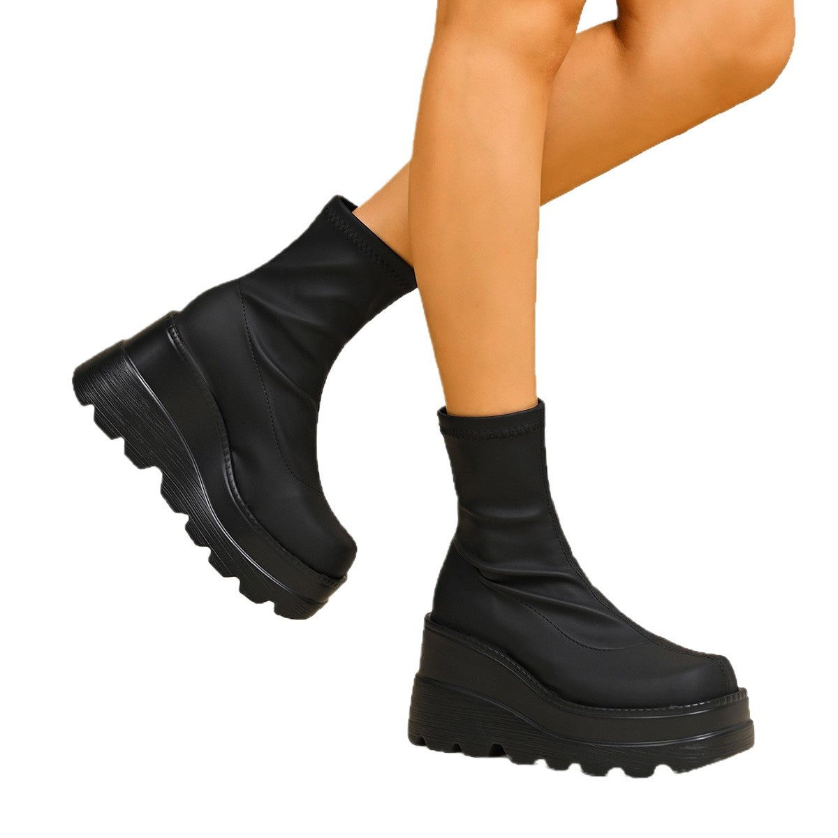 Bottines à talon compensé double pour femmes Chic und Stil