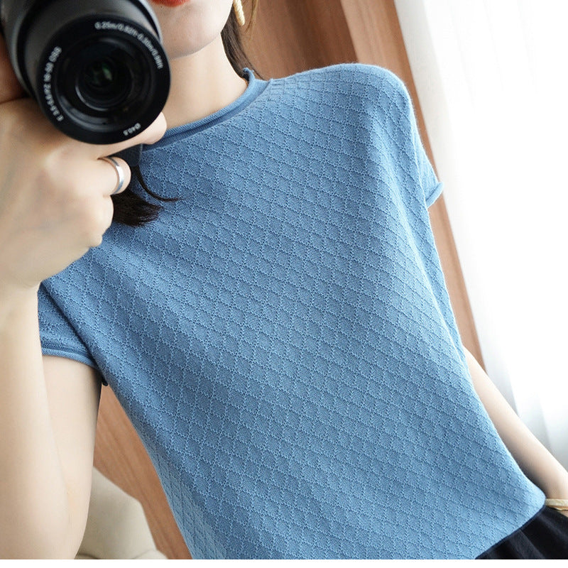 Top décontracté en tricot texturé Chic und Stil pour femmes