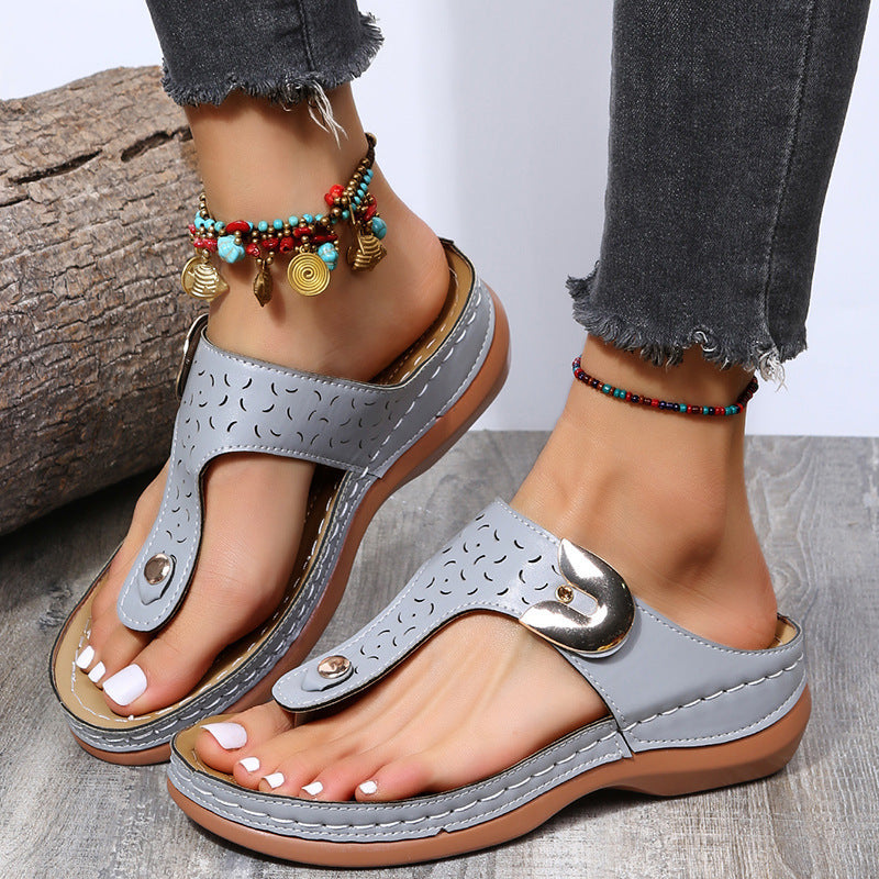 Sandales à lanières confortables pour femmes avec design de sangle à la mode Chic und Stil