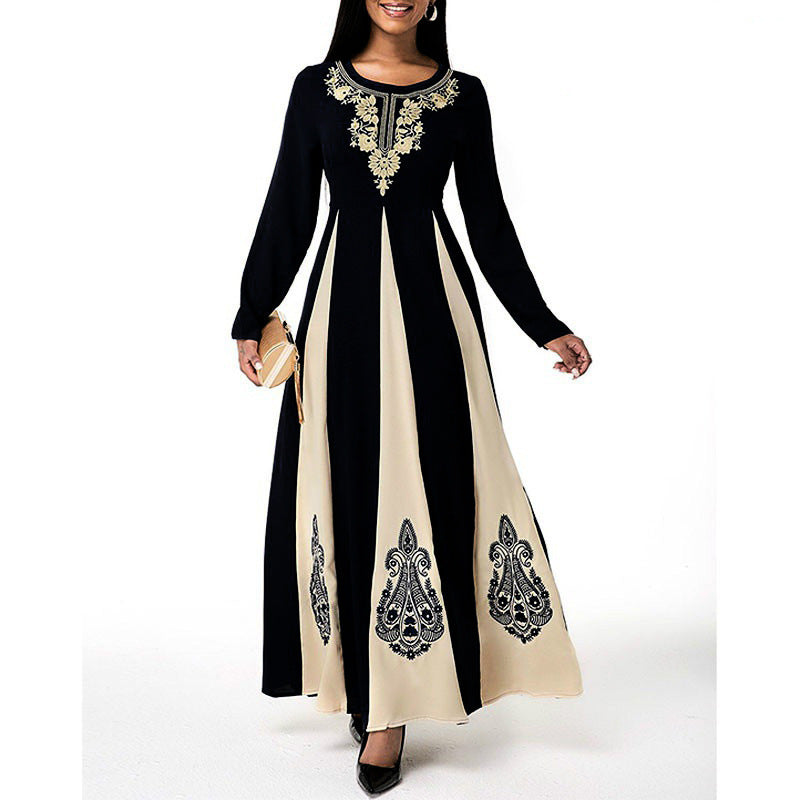 Robe maxi élégante pour femmes avec un motif brodé élaboré Chic und Stil