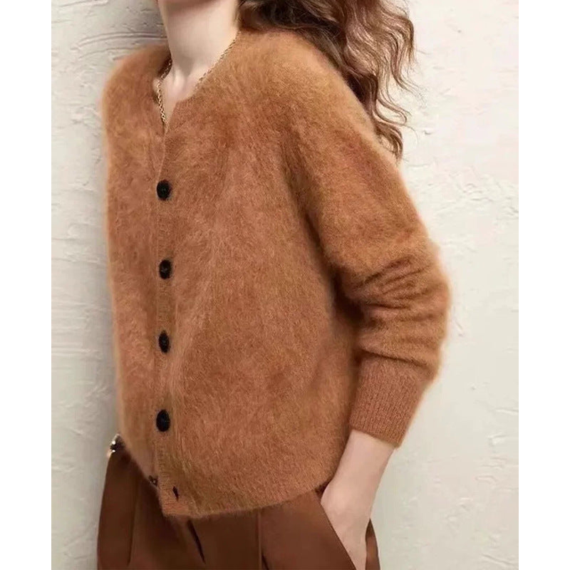 Cardigan Boutonné Tricoté Confort Femme Chic und Stil