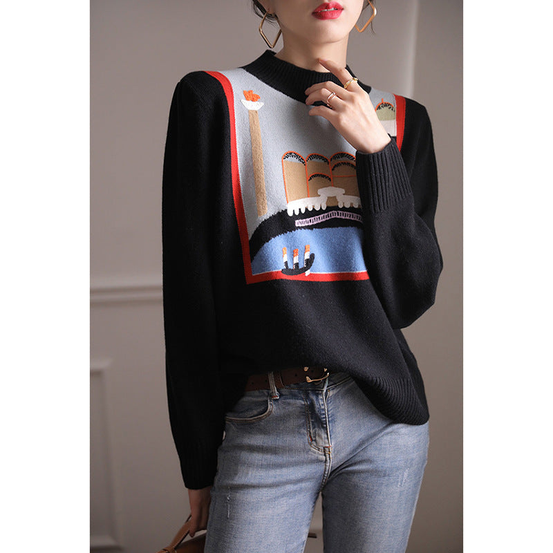 Pull en maille artistique pour femmes Chic und Stil