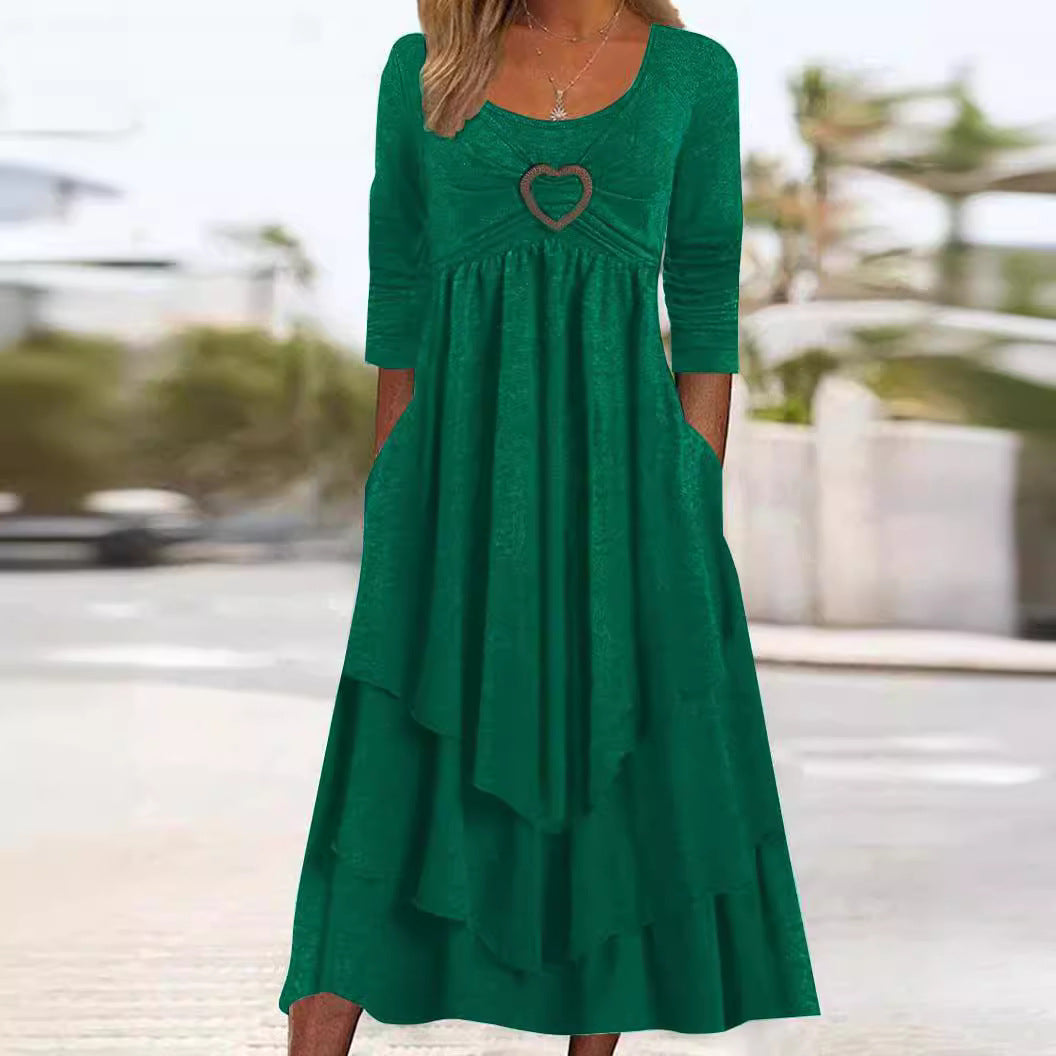Robe de couche décontractée pour femmes avec détail en forme de cœur et poches Chic und Stil