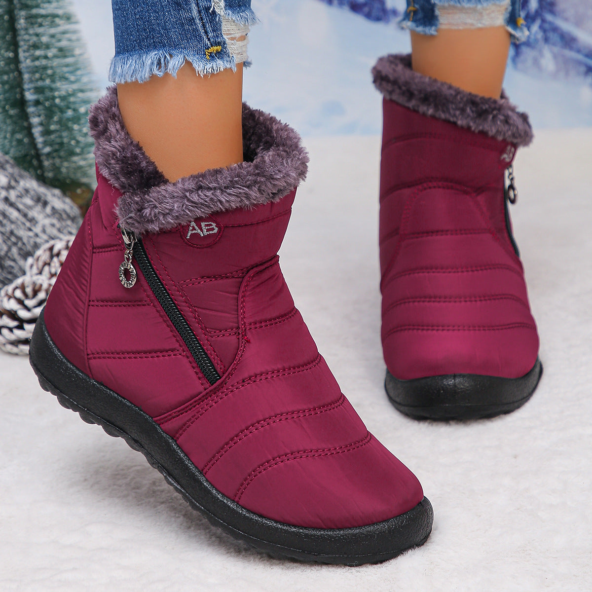 Bottes d'hiver thermo pour femmes avec doublure douillette et zip latéral Chic und Stil
