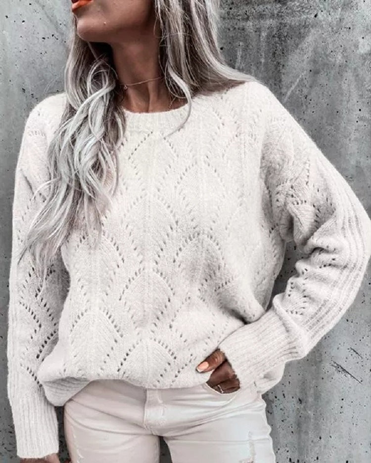 Pull en tricot pour femmes avec un motif en dentelle délicat Chic und Stil