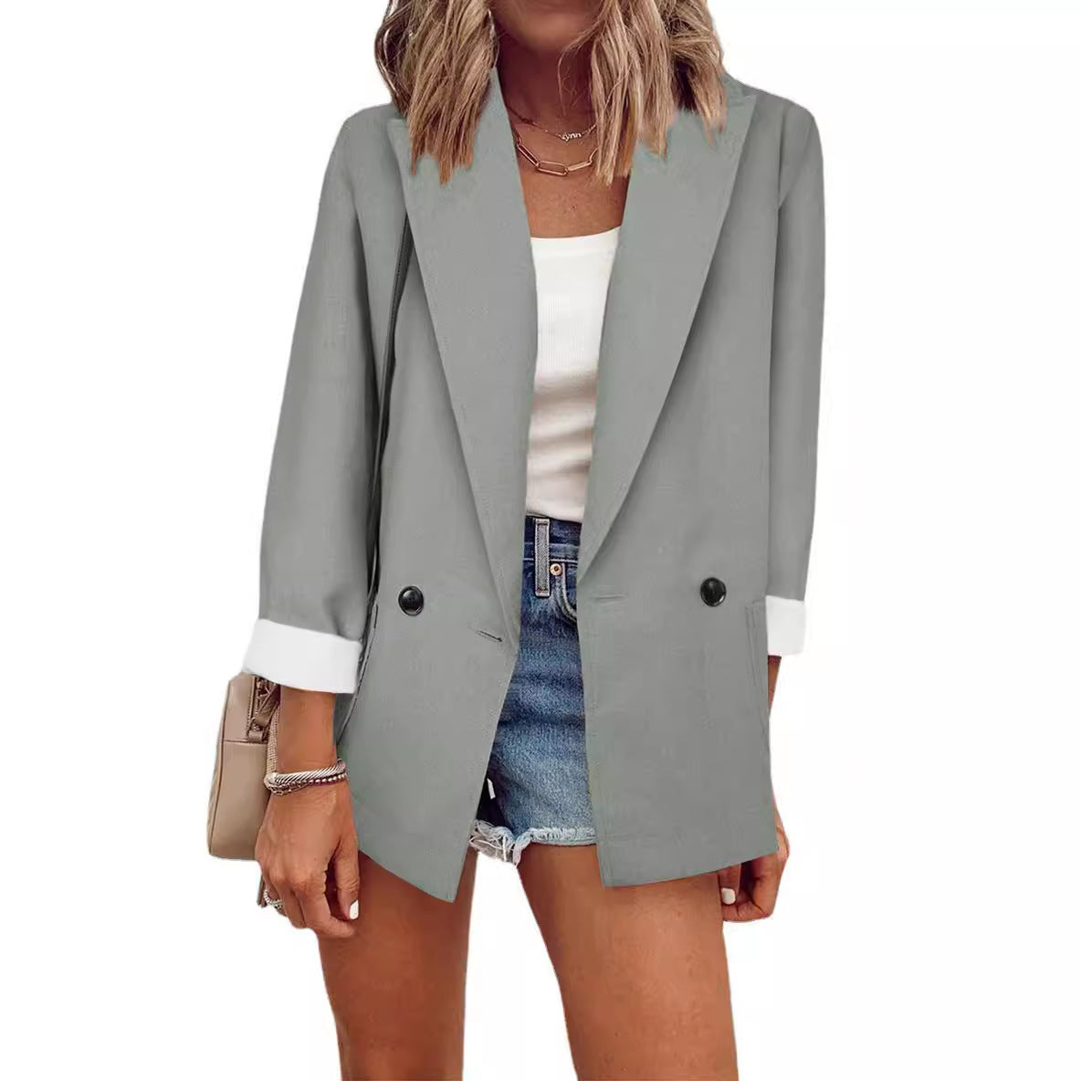 Veste oversized tendance pour femmes au design sobre avec des détails de boutons élégants Chic und Stil