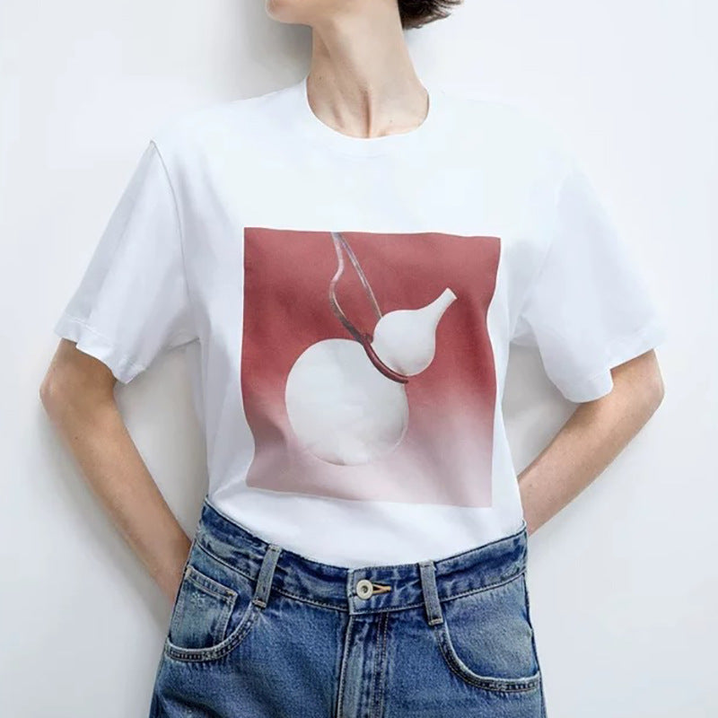 T-shirt graphique pour femmes Chic und Stil