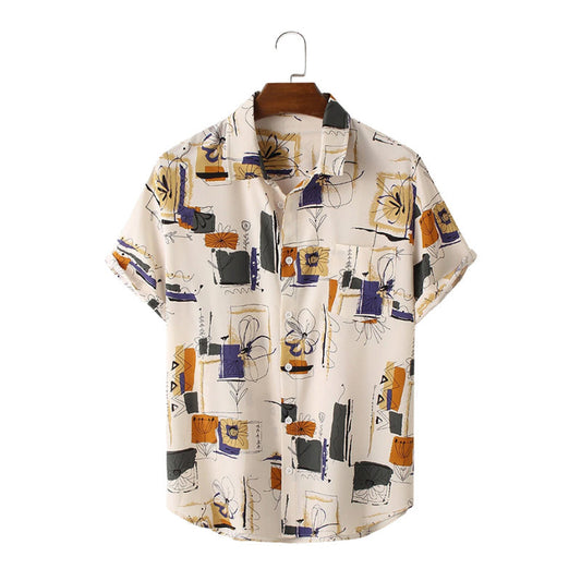 Chemise à manches courtes pour hommes avec un design graphique moderne Chic und Stil