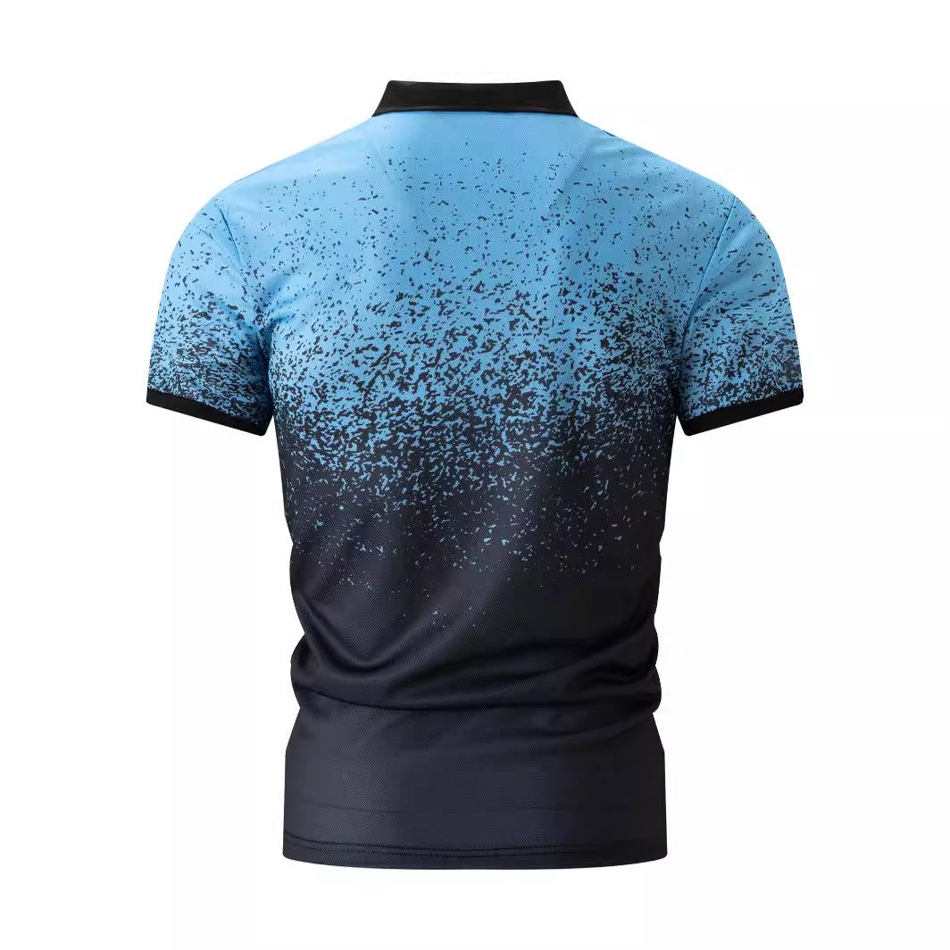 Hommes-Gradient-Impression-Performance-Polo-shirt Chic und Stil