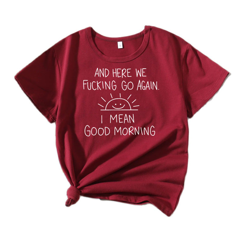 T-shirt graphique citation femme coupe décontractée Chic und Stil