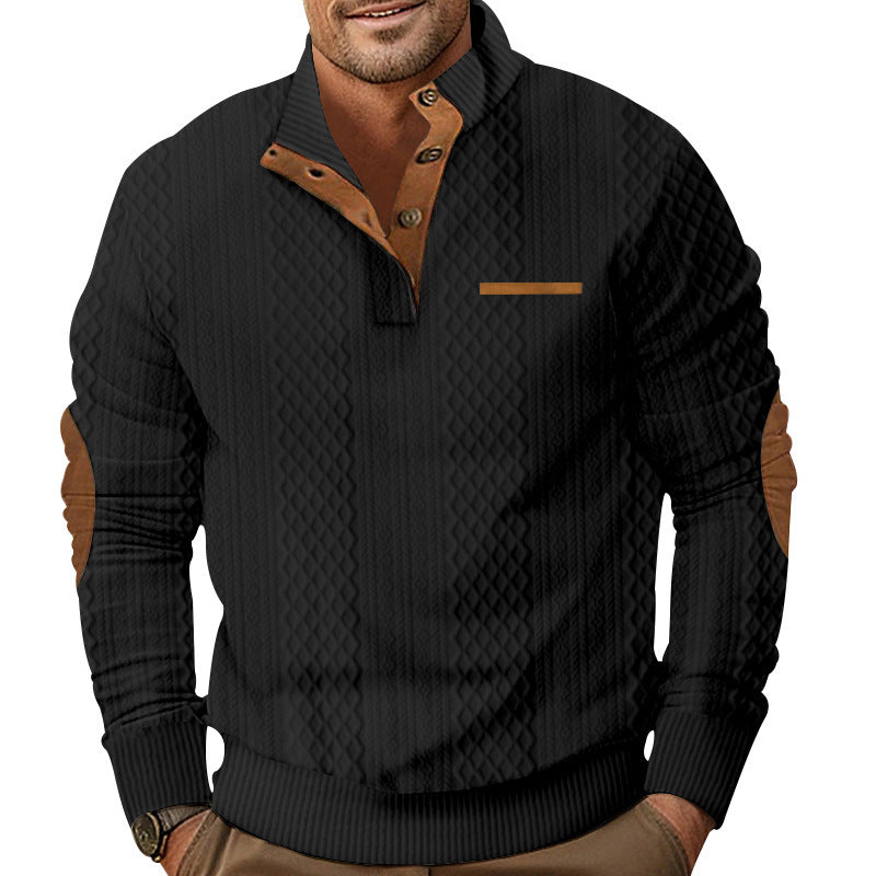 Knitted pullover for men with tank color details and button placket Chic and Style