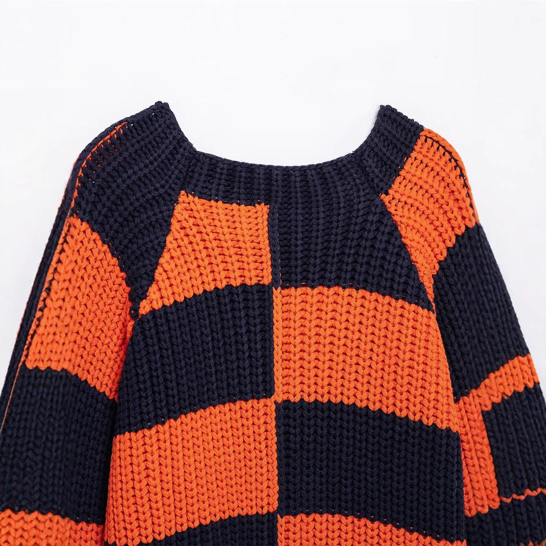 Dames gros tricot pull avec motif rayé moderne Chic und Stil