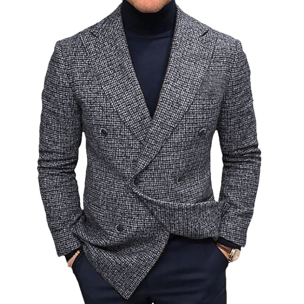 Blazer élégant à carreaux pour hommes avec double boutonnage Chic und Stil