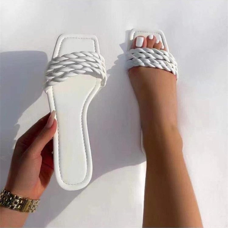 Sandales Slip-On Tressées Chic und Stil pour Femmes