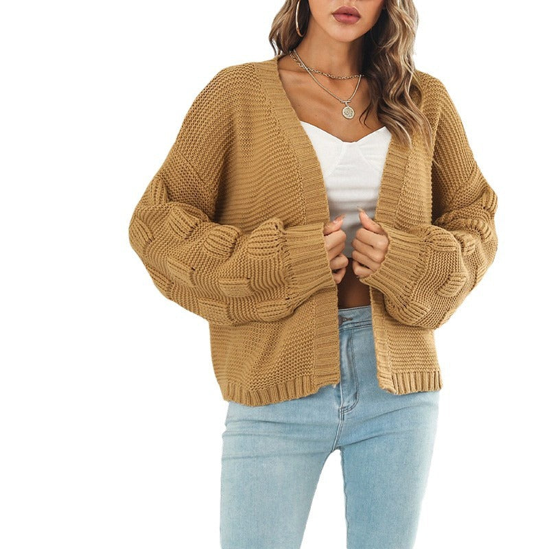 Dames Grande veste en tricot avec motif en torsades texturé et manches larges Chic und Stil