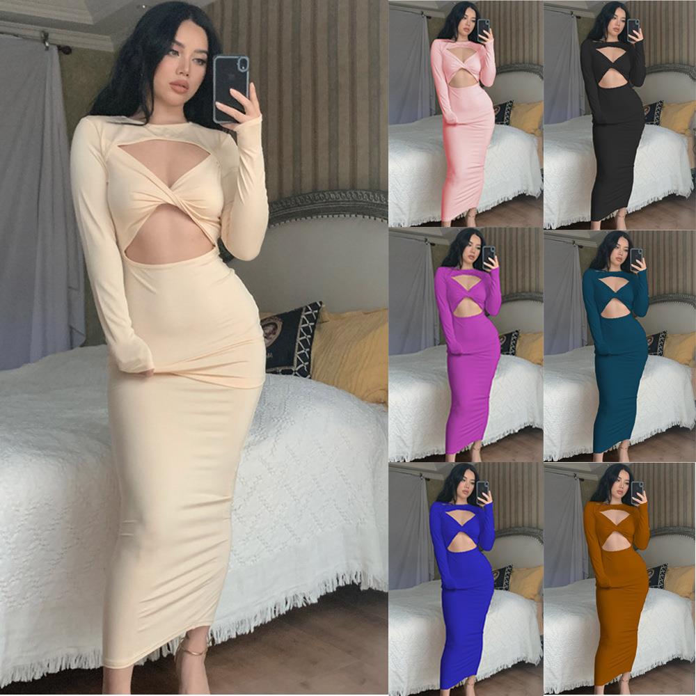 Robe Cut-Out pour femmes avec long manches et design raffiné Chic und Stil