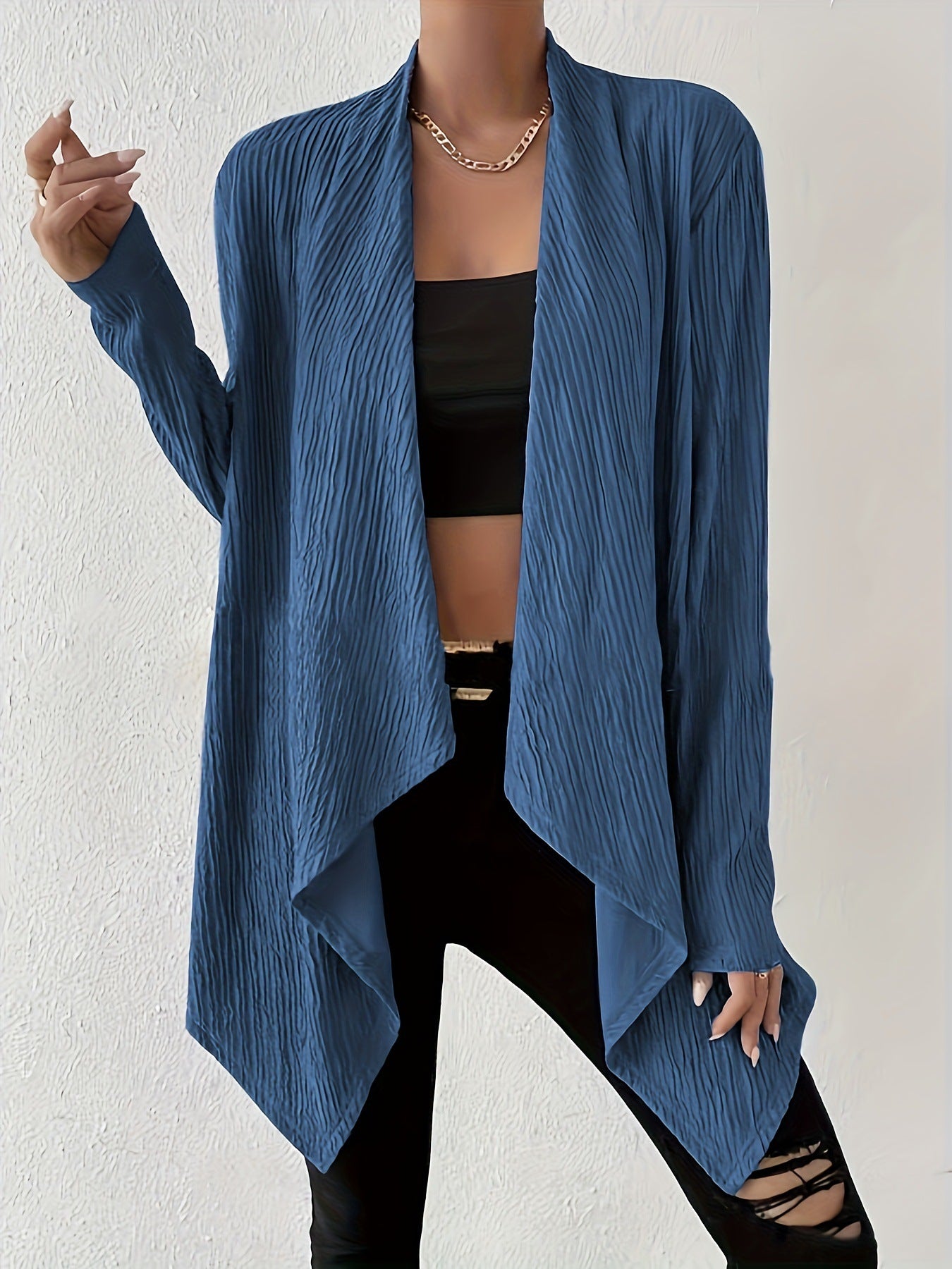 Dame Veste en tricot décontractée avec motif gaufré moderne Chic und Stil
