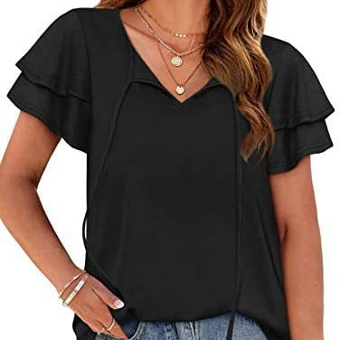 Haut féminin avec des détails volants et une coupe décontractée Chic und Stil