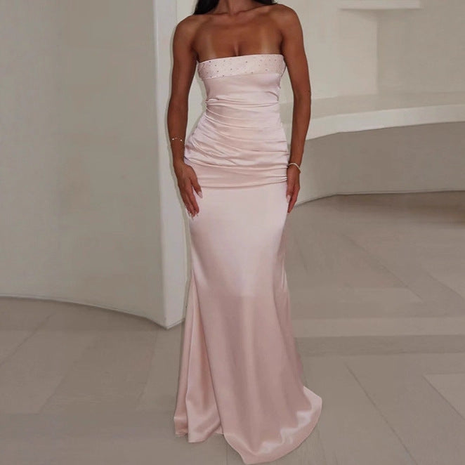 DamesRobe de soirée élégante sans bretelles avec détails à volants Chic und Stil