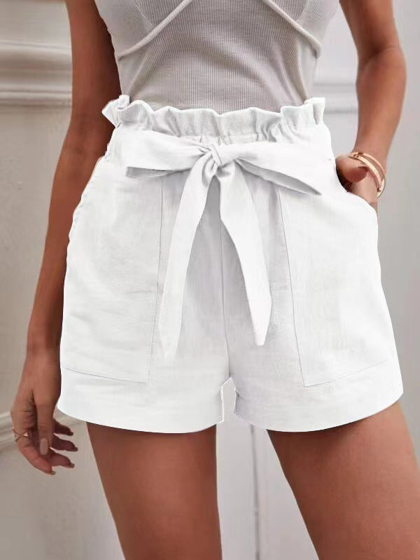 Shorts Tailorés pour Femmes avec Cravate et Poches Pratiques Chic und Stil