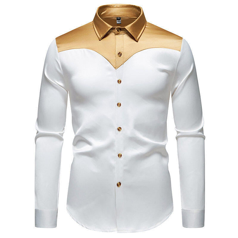 Chemise élégante pour hommes avec col et patte de boutonnage contrastants Chic und Stil