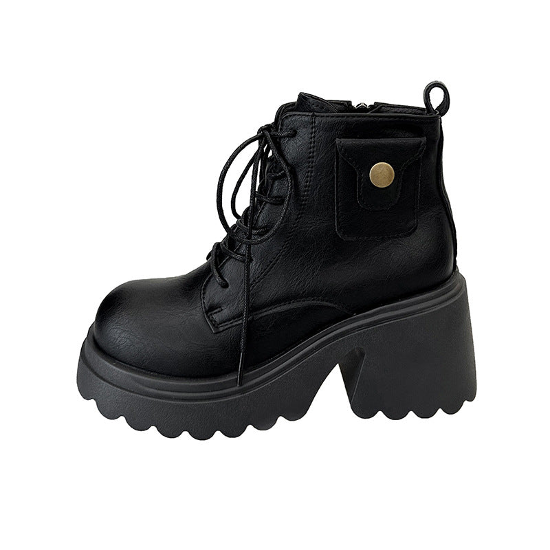 Bottes chunky pour dames avec un talon haut et une fermeture éclair latérale Chic und Stil