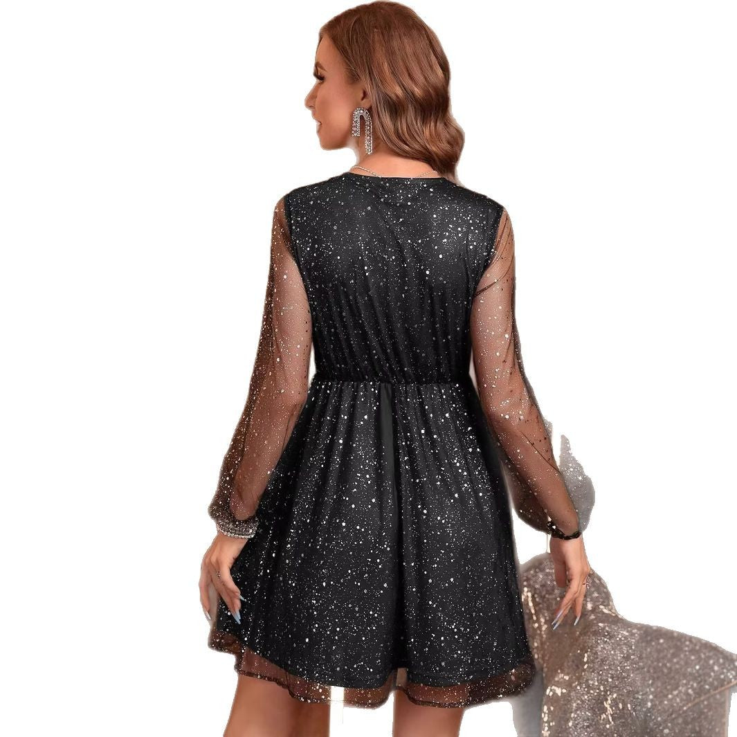 Robe portefeuille scintillante Chic und Stil pour femmes