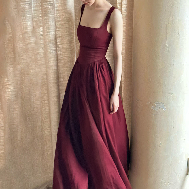 Robe maxi A-ligne à encolure carrée Chic und Stil pour femmes