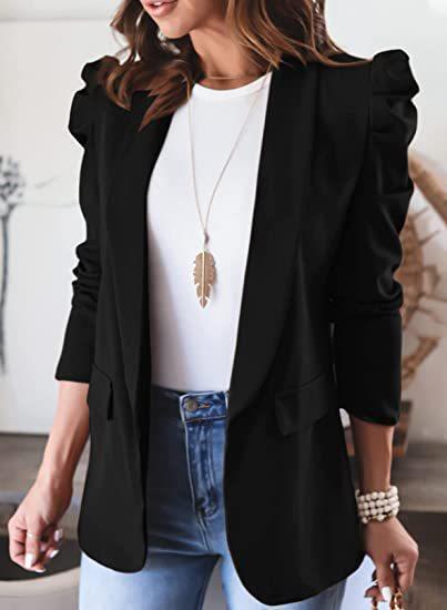 Veste à la mode pour femmes avec des manches bouffantes intégrées et des poches pratiques Chic und Stil