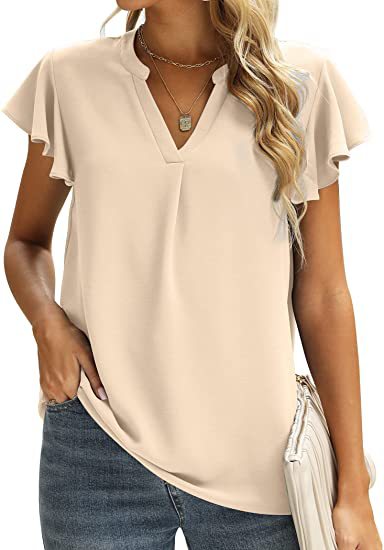 Chemisier dames avec détails froncés et décolleté en V Chic und Stil
