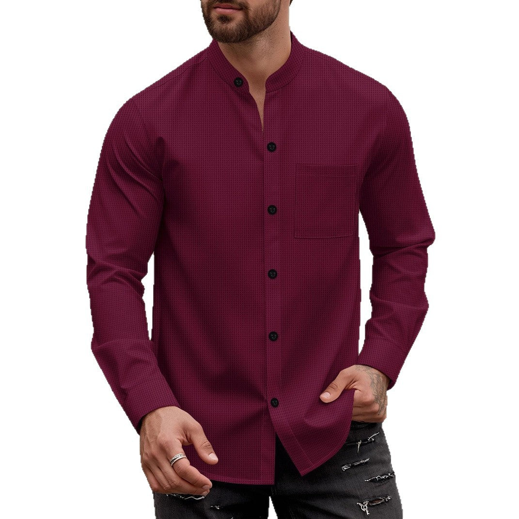 Chemise à manches longues moderne pour homme avec design structuré et poche poitrine pratique Chic und Stil