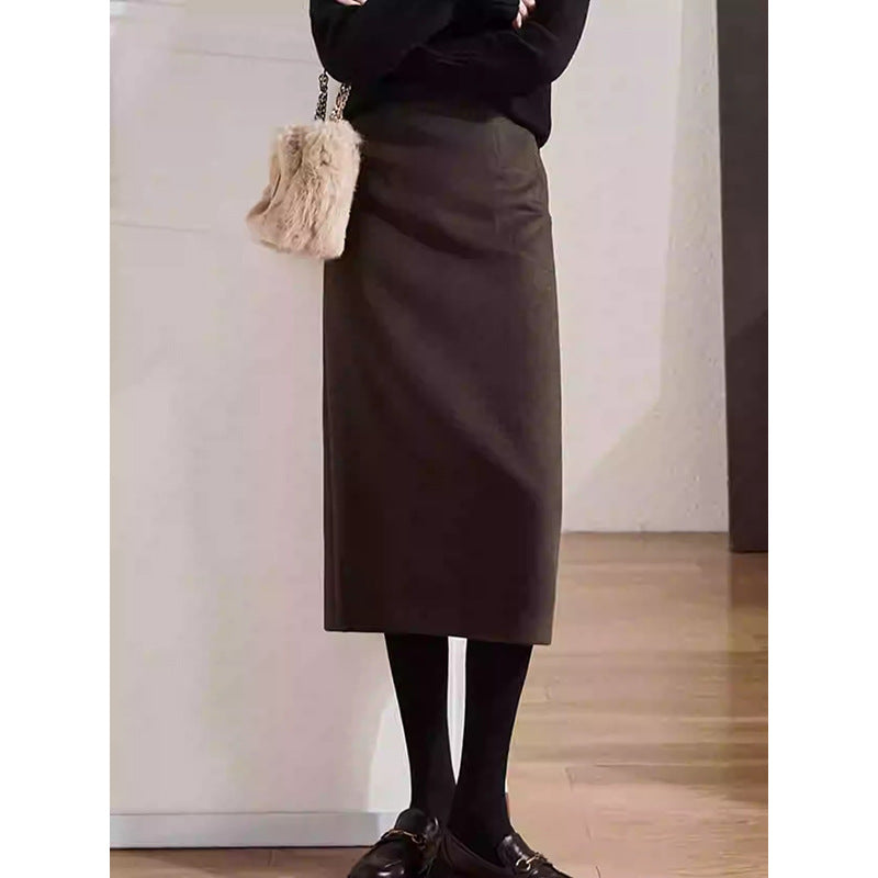 Jupe crayon midi en mélange de laine Chic und Stil pour femmes