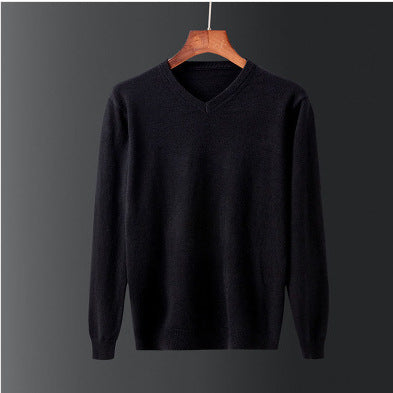 Pull homme élégant en laine fine à col en V Chic und Stil