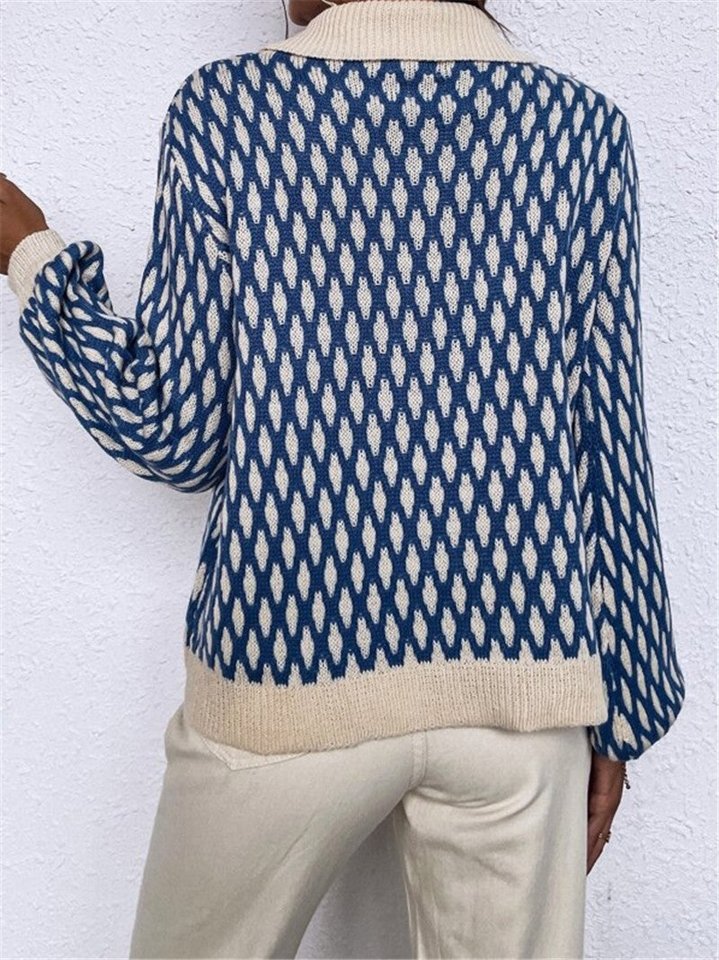 Pull femme designer avec col contrasté Chic und Stil
