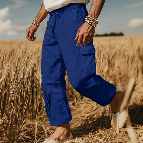 Pantalon cargo pour hommes avec poches polyvalentes et taille élastique Chic und Stil