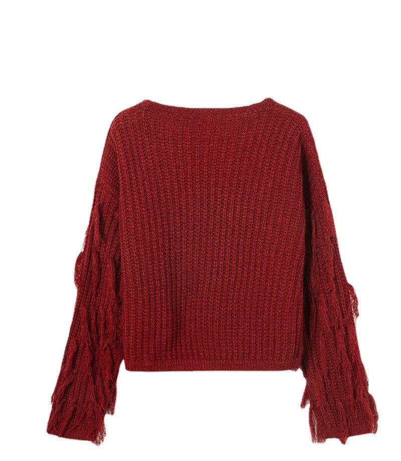 Pull femme avec détails à franges Chic und Stil