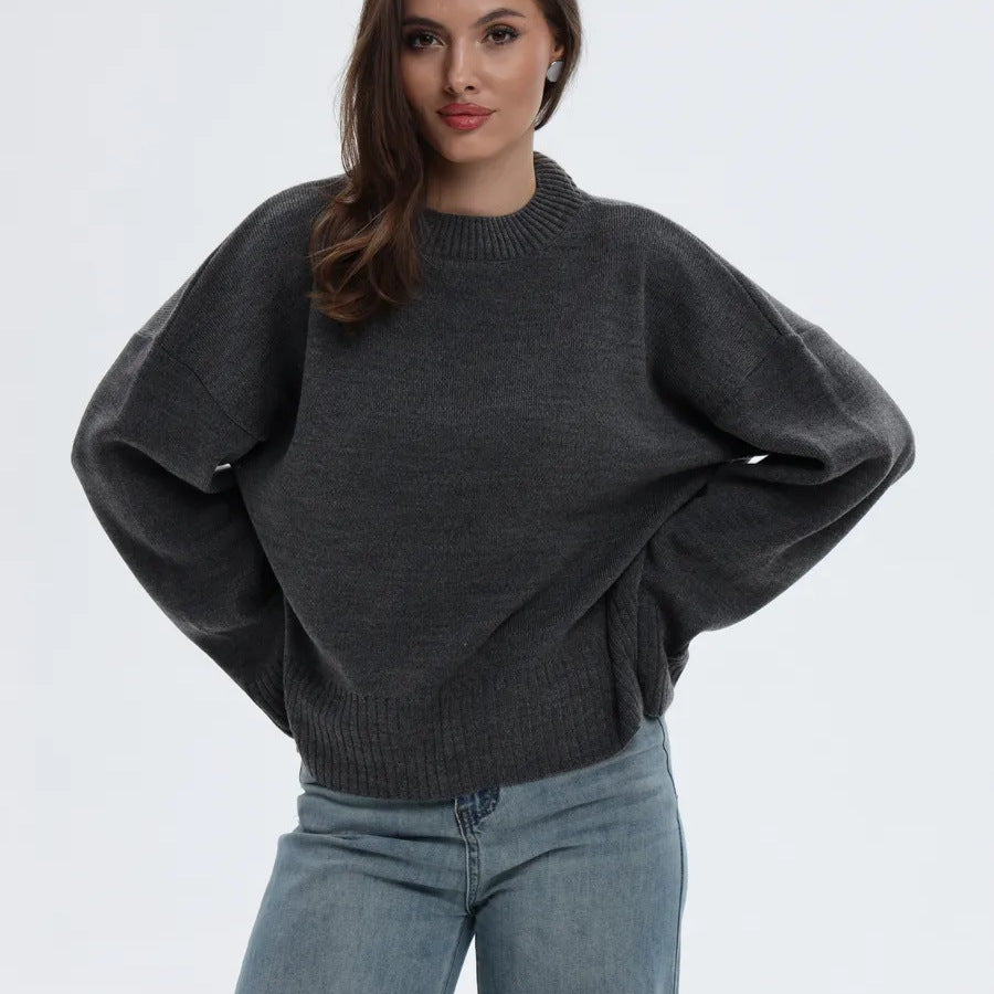 Dames Pull ample confortable avec motif côtelé texturé Chic und Stil