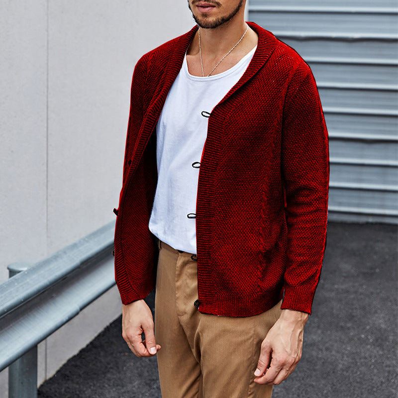 Cardigan en tricot décontracté pour hommes avec une structure raffinée et une coupe ouverte Chic und Stil