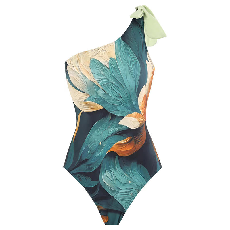 Maillot de bain une pièce pour femmes avec design asymétrique et élégante jupe portefeuille Chic und Stil